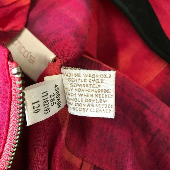 Chico's Womens Adjustable Waist Linen Blend Casual Zip Front Red Jacket Size M - Picture 9 of 9